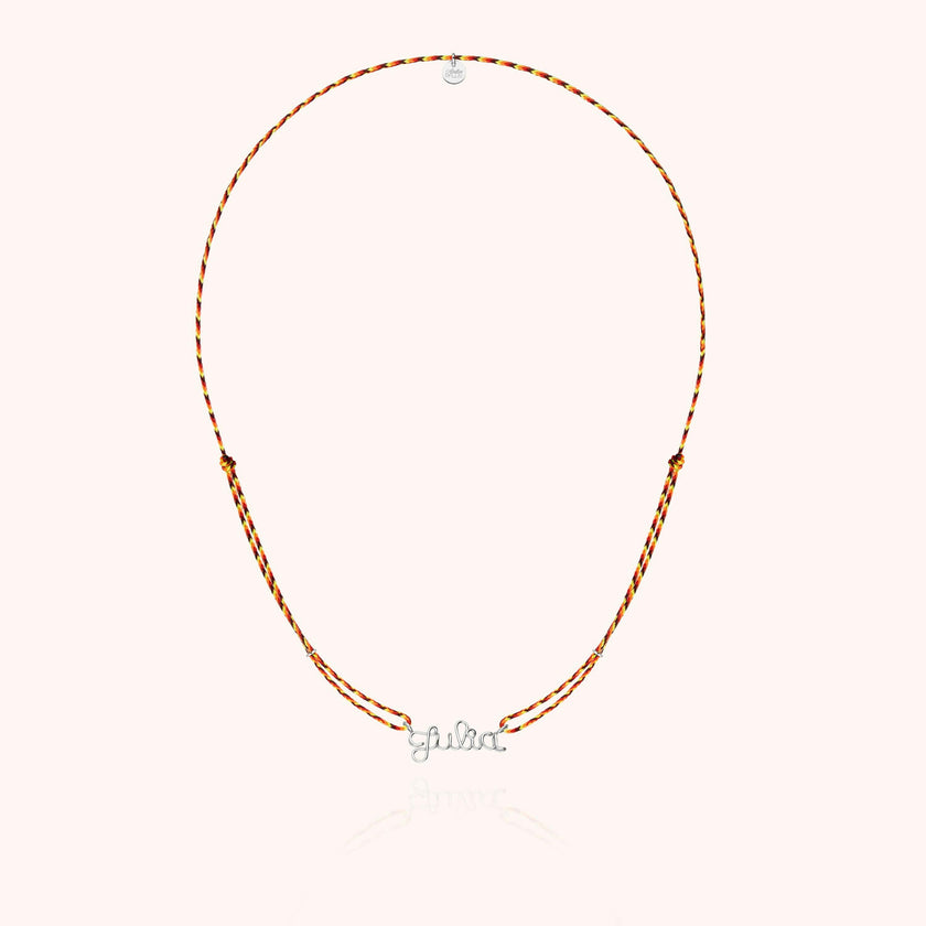 Women's Personalized Slim Knot Cord Necklace, Silver 925