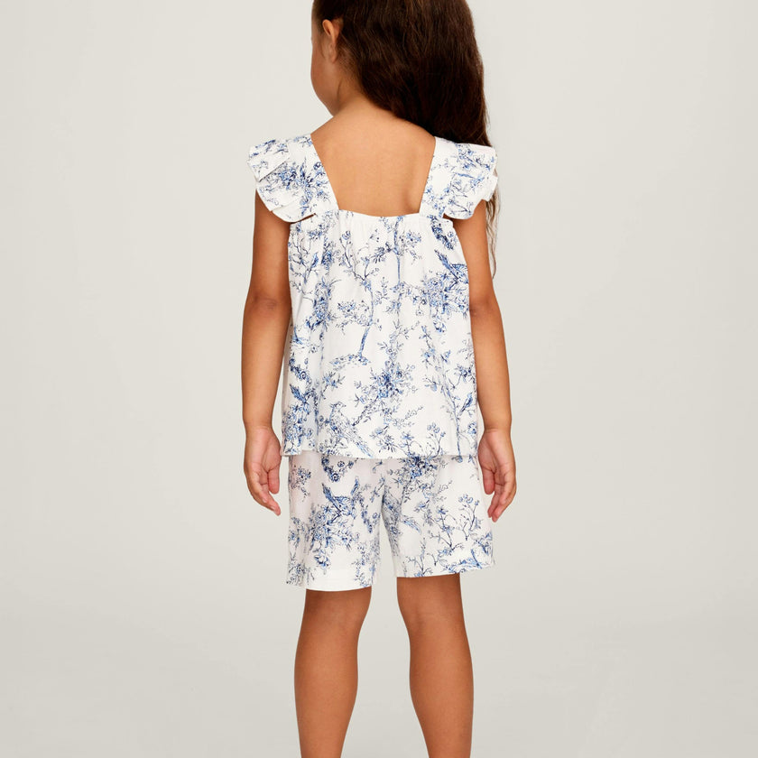 Girl's Twill Clara Short Set in Timeless Toile