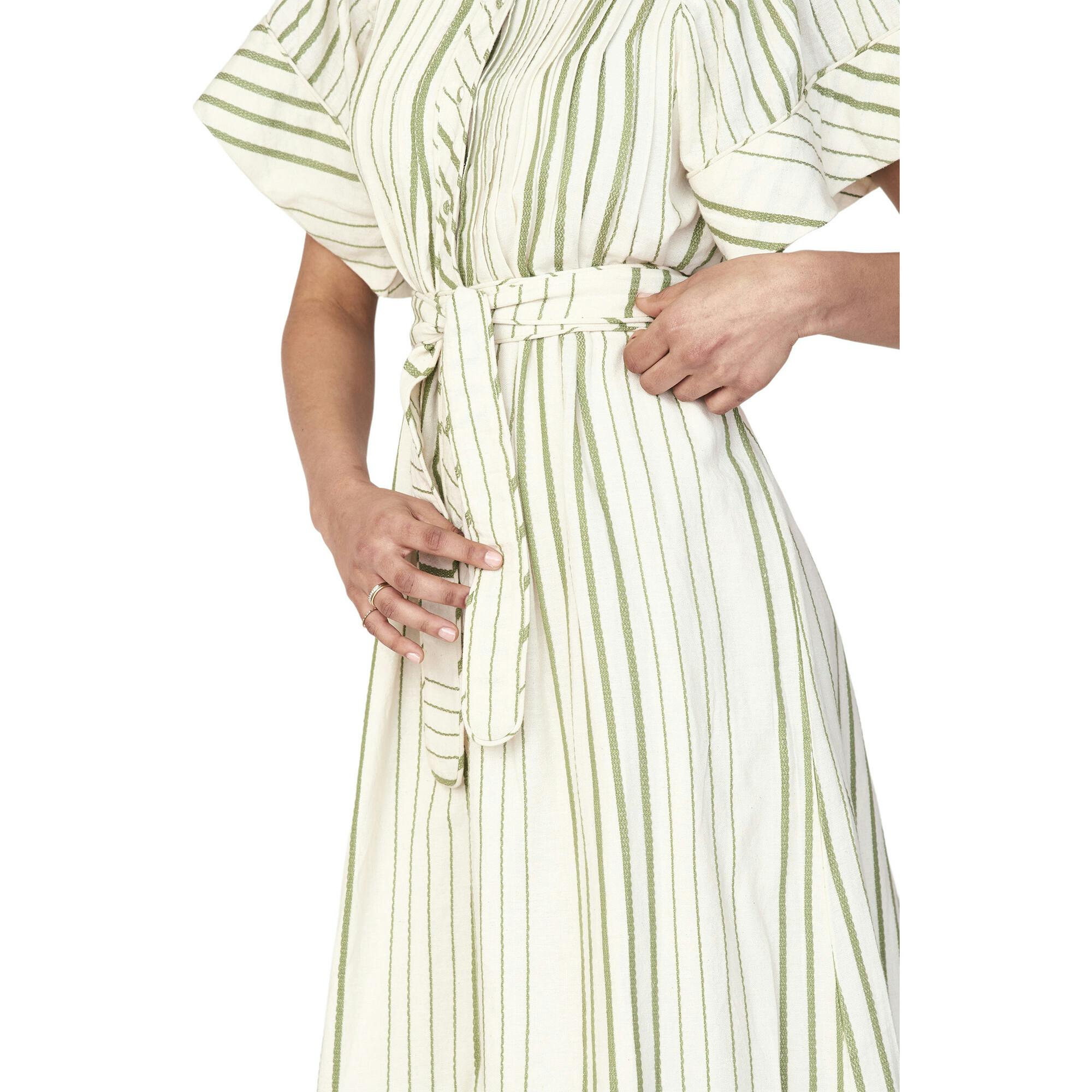 Vienna Pintuck Dress in Garden Stripe