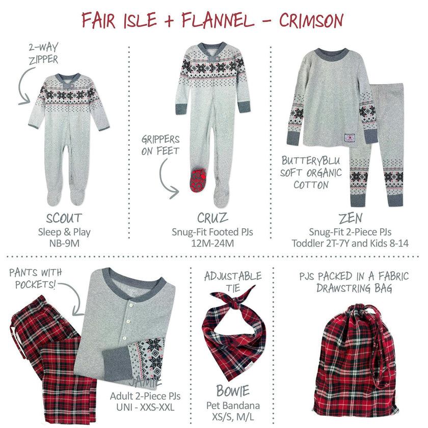 FAIR ISLE + FLANNEL Matching Family Christmas Pajamas