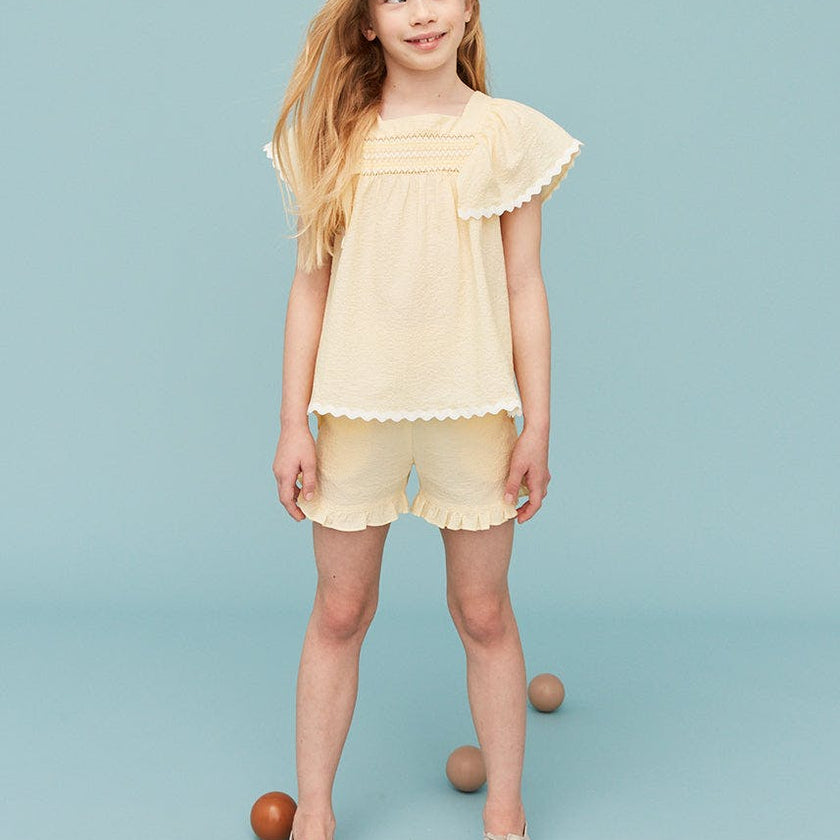 Seersucker Girl Frill Shorts
