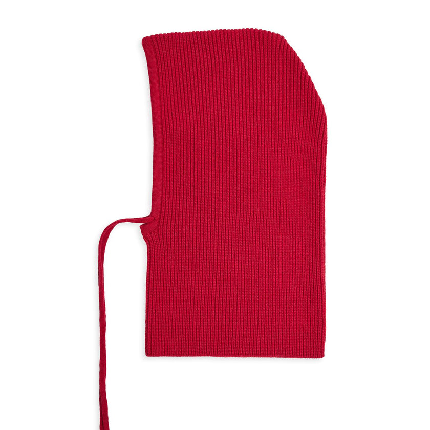 merino wool balaclava - retro red