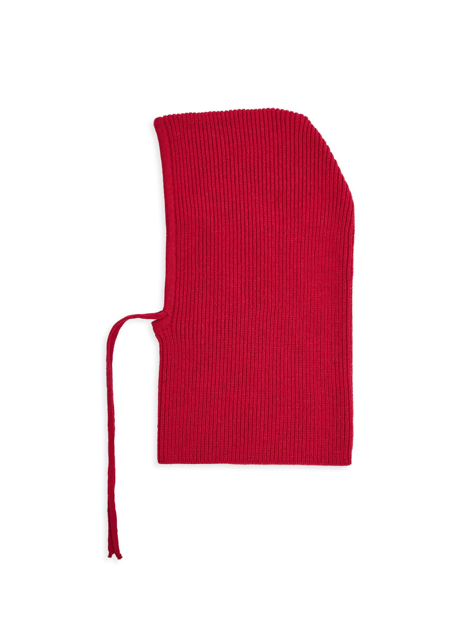 merino wool balaclava - retro red
