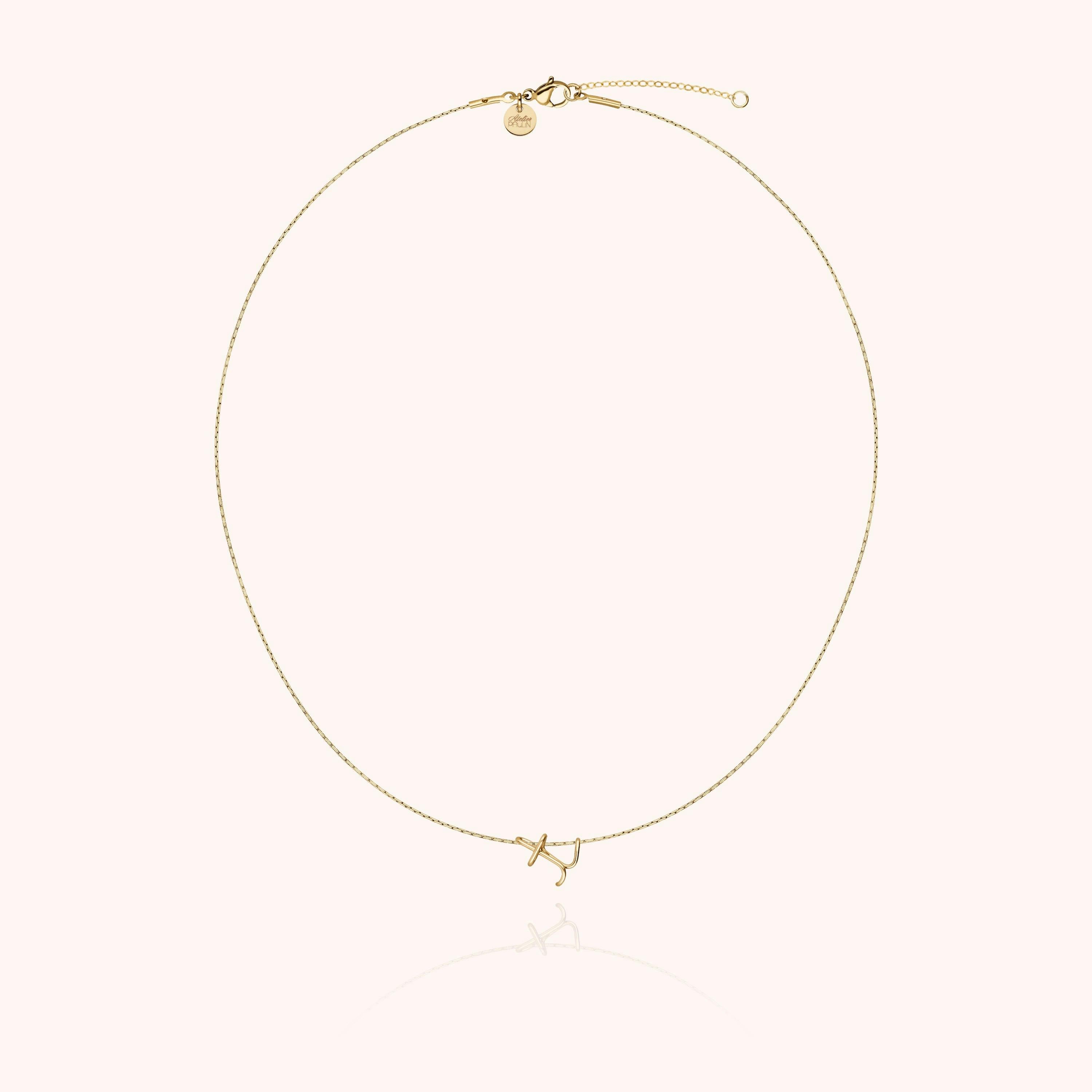 Initial Necklace, 14k Yellow Gold Filled