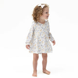 Floral Deer - Long Sleeve Ruffle Bodysuit Dress