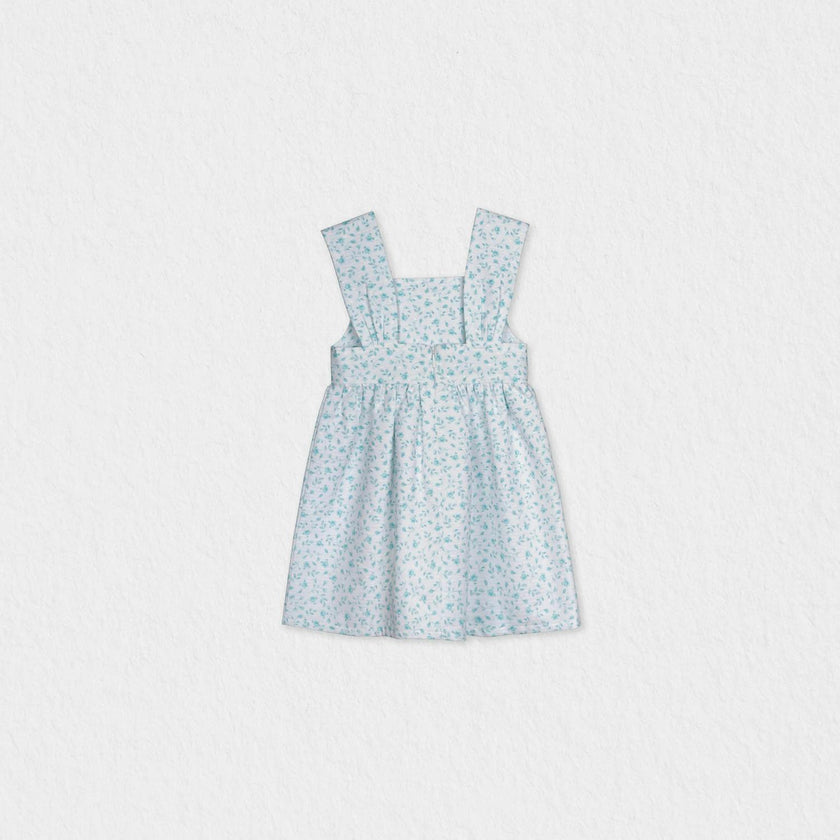 Desiree Baby Dress Sleeveless, Aqua Mini Flower
