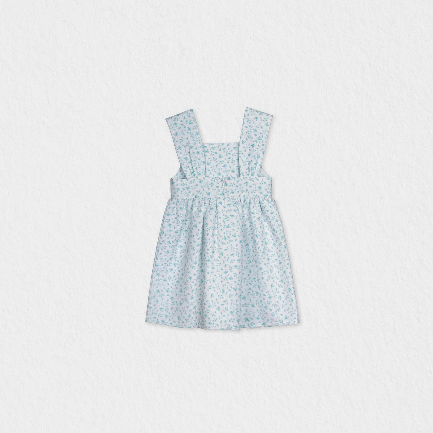 Desiree Baby Dress Sleeveless, Aqua Mini Flower