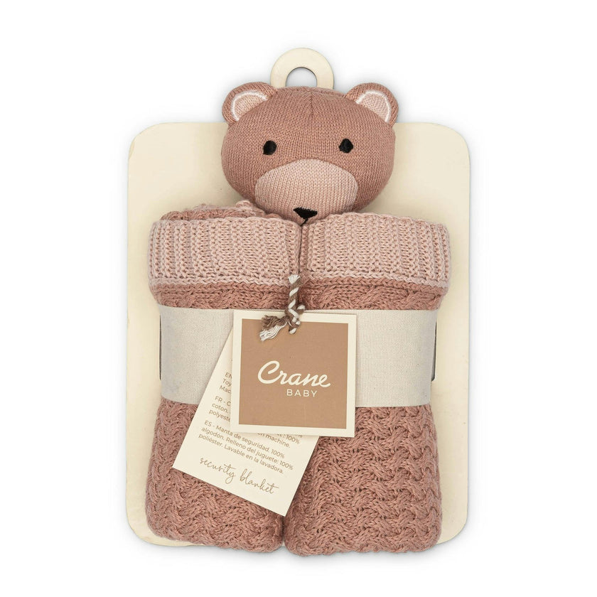 Violet Knitted Lovey Blanket (Rosie the Bear)