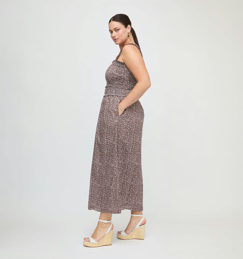 The Azalea Maxi Nap Dress - Chocolate Ditsy Thistle