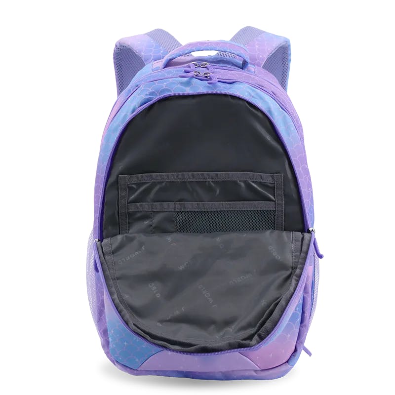 Cornelia Backpack with Lunch Bag and Pencil Case in Purple Mermaid
