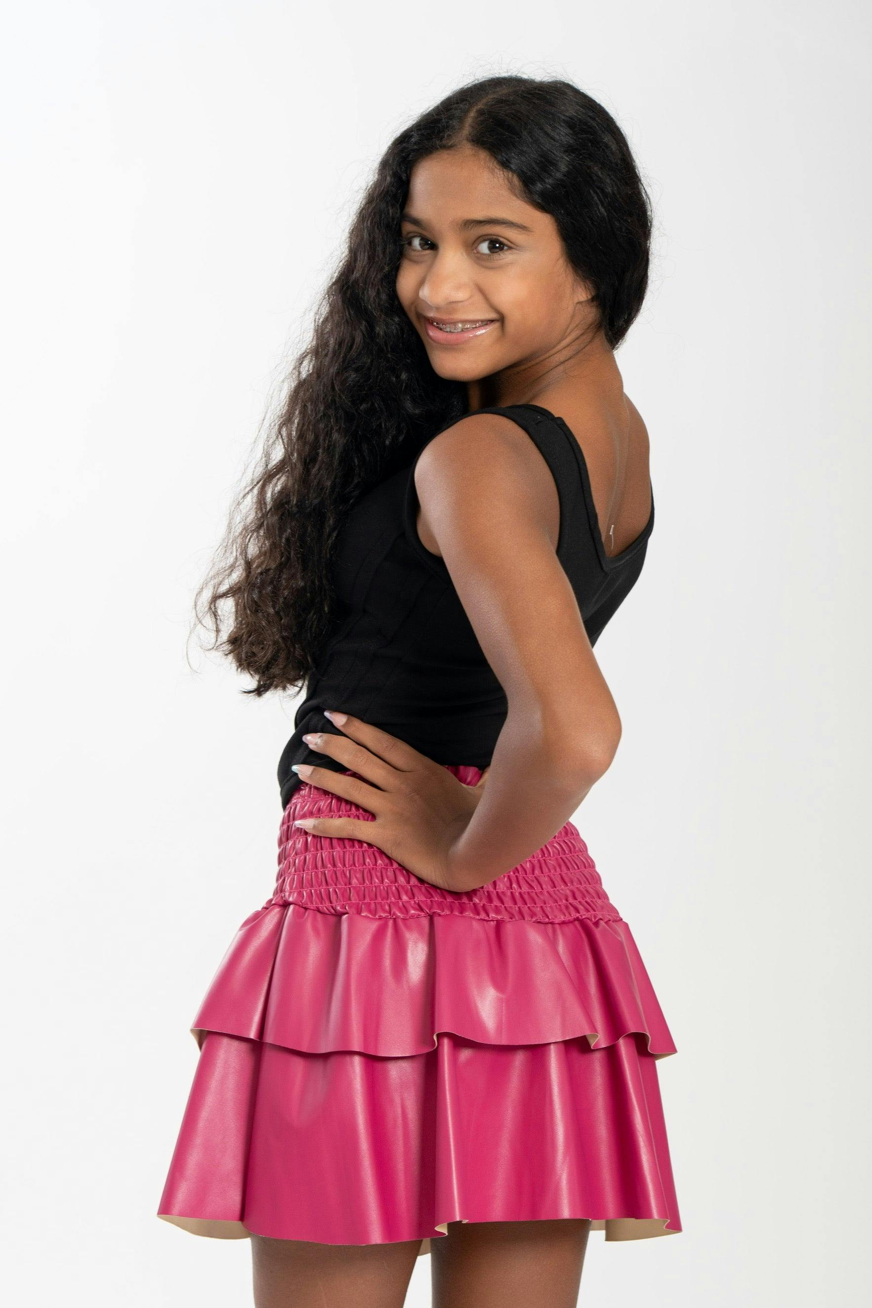 Kids Leather Julia Skirt