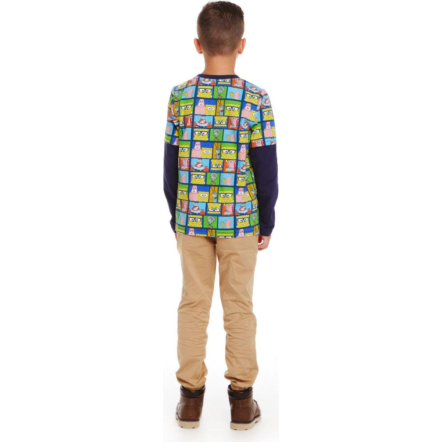 SpongeBob SquarePants™ x Andy & Evan® | Kids (2-7) Long Sleeve Character Collage T-Shirt