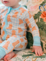 Blue Goldendoodle Bamboo Zipper Romper