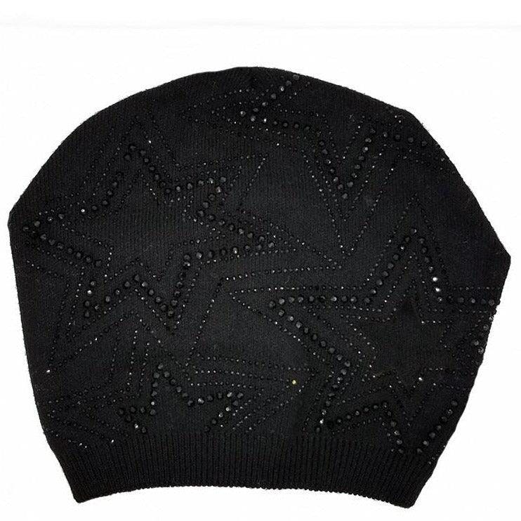 Rhinestone Star Design Hat (Snap On Pom Sold Separately)