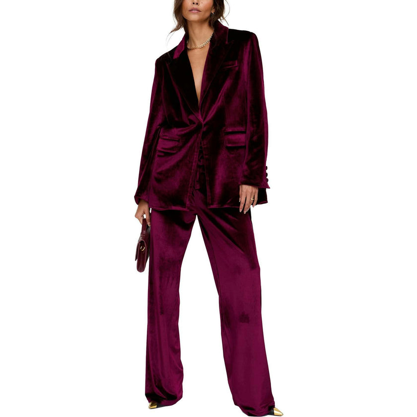 Valerie Straight Leg Velvet Trouser