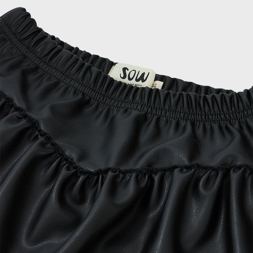 Faux Leather Skort