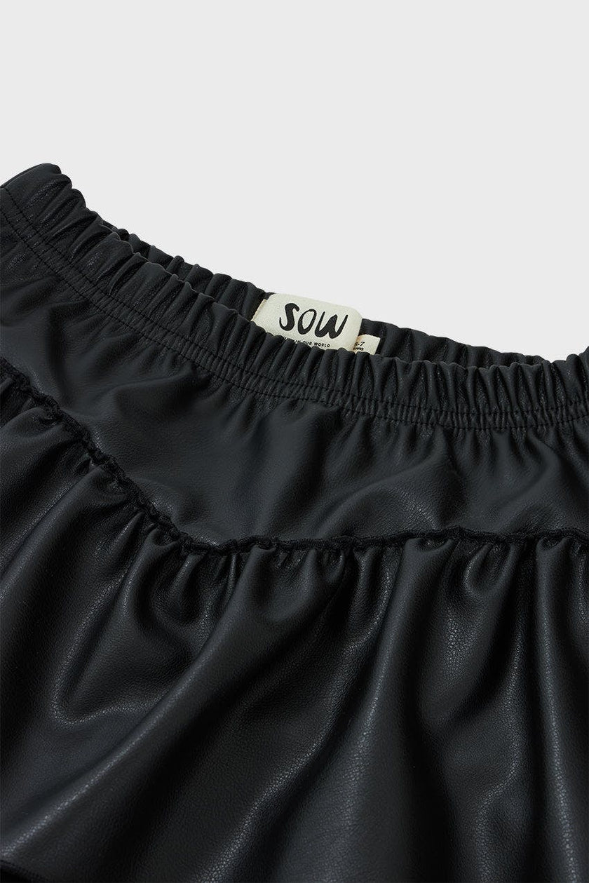 Faux Leather Skort