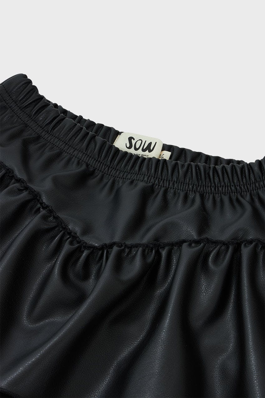 Faux Leather Skort