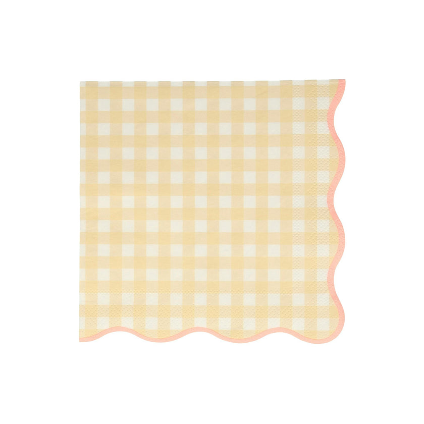 Set of 12 Gingham Large Napkins