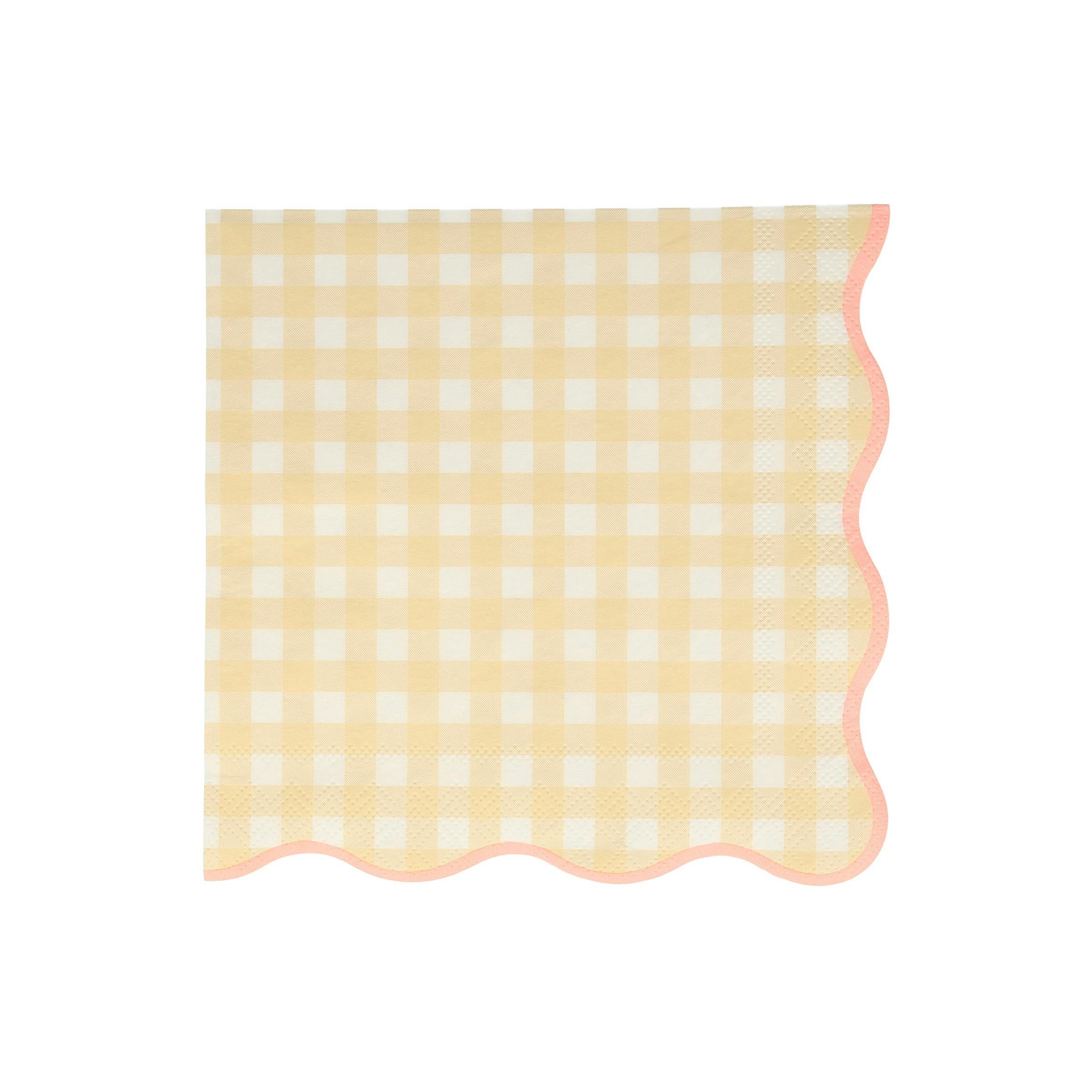 Set of 12 Gingham Large Napkins