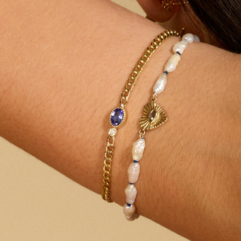 Olympia Tanzanite Station Bracelet on Charlie Chain
