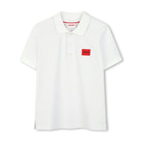 Boys Mini Me White Logo Polo Shirt