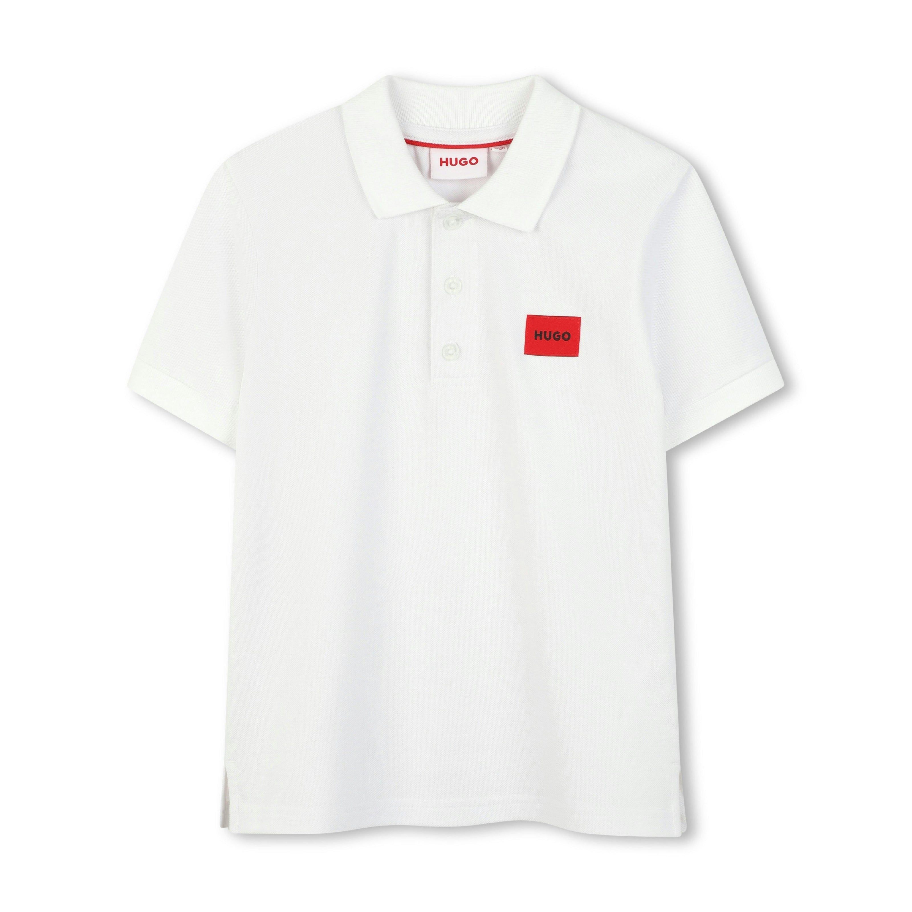 Boys Mini Me White Logo Polo Shirt