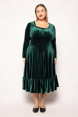 Cypress Dress in Green Velvet