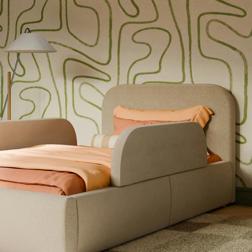 Upholstered Twin/Full Bed Guardrail In Performance Beach Eco-Weave