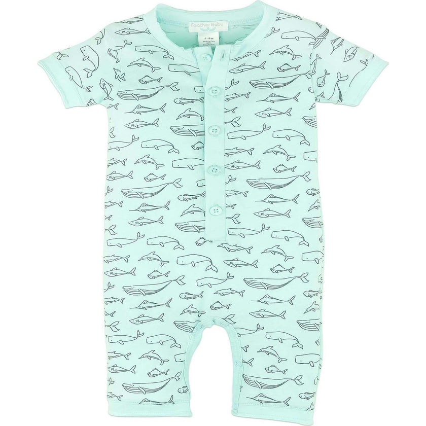Henley Romper, Blue