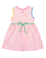 Stripe Knit Dress With Flowers
