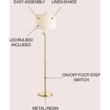 Vaughn 60" Modern Metal/Resin LED Floor Lamp