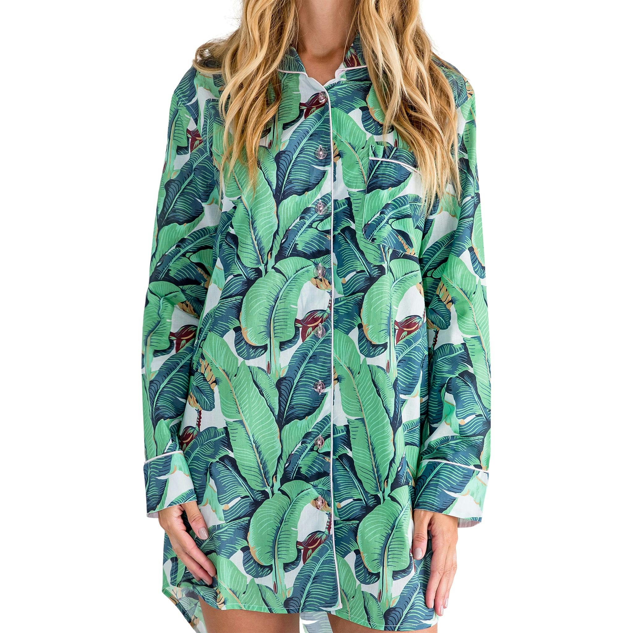 Women's Martinique® Green Banana Leaf Night Shirt