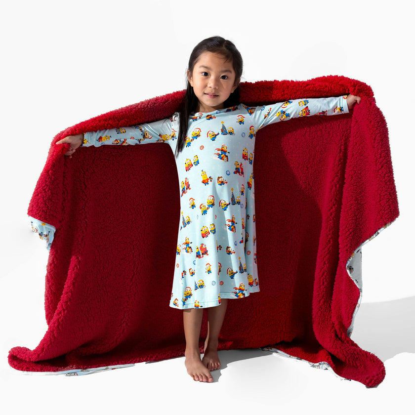 Merry Minions Holiday Bamboo Sherpa Blanket