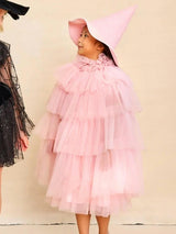 Pink Ruffle Cape For Girls