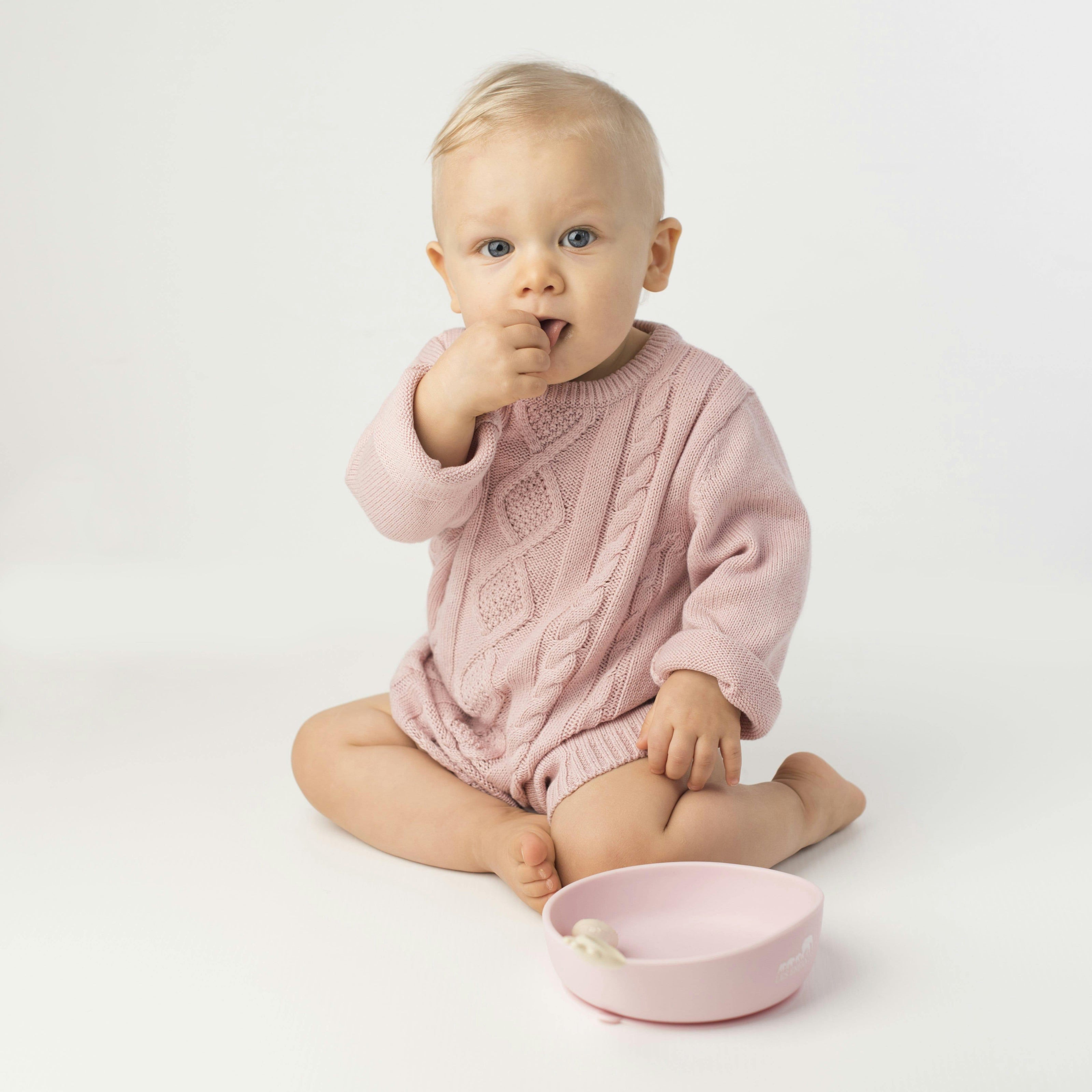 Silicone Baby Plate Bowl - Rose