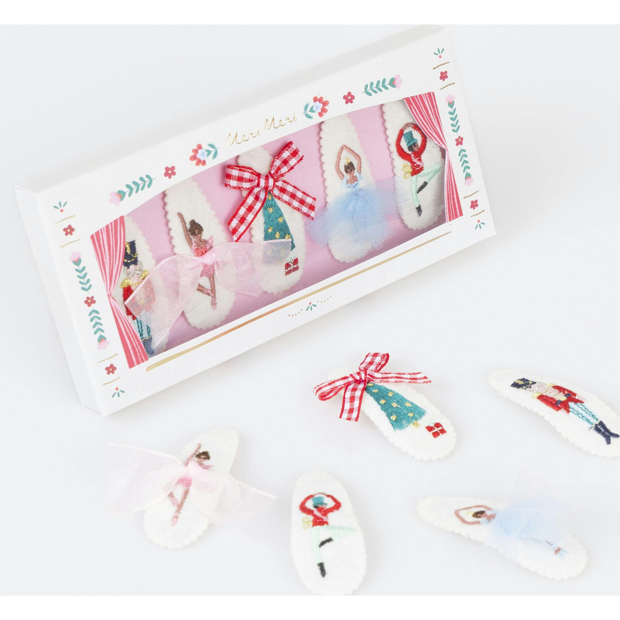 Embroidered Nutcracker Hair Clips