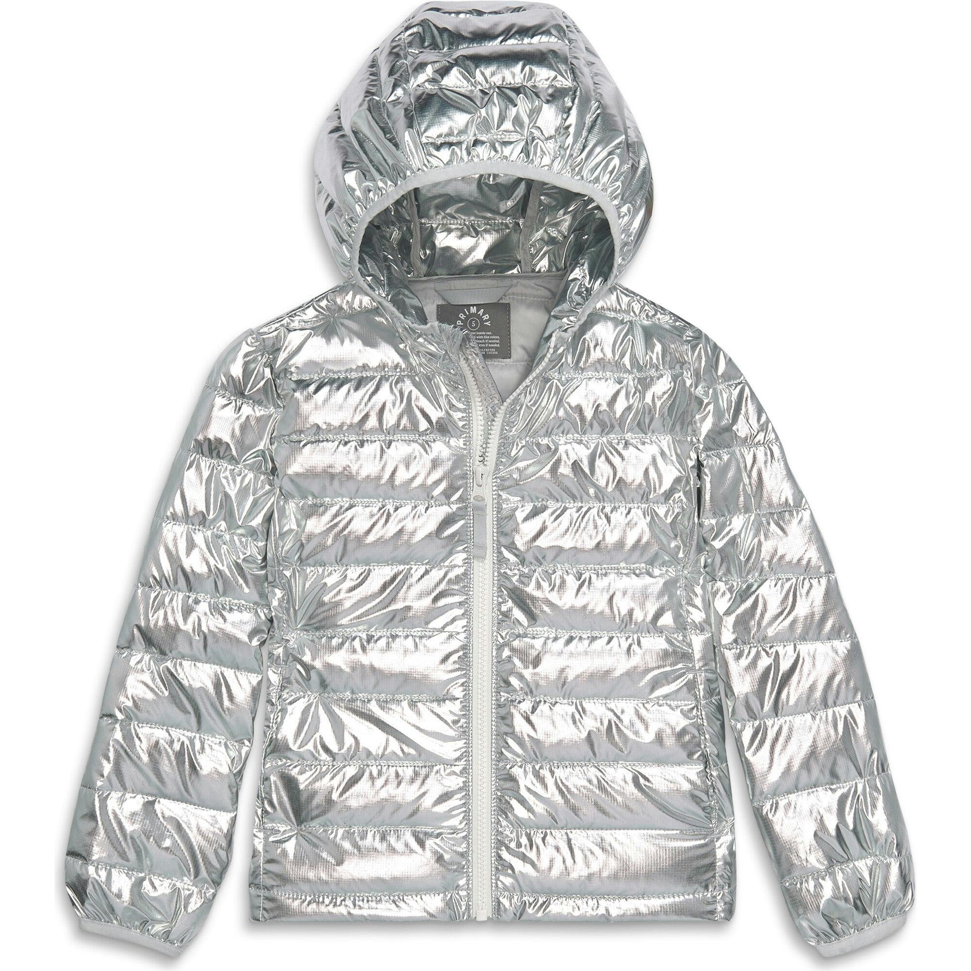 Kids metallic lightweight puffer jacket