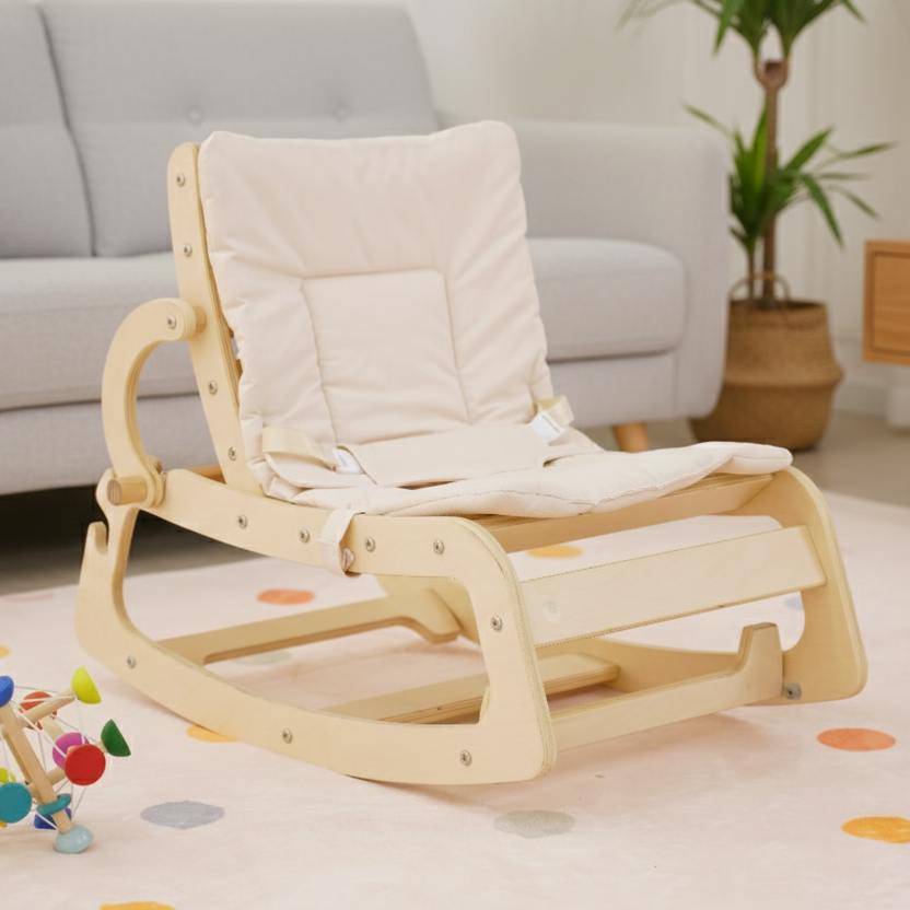 Hemlock Adjustable Wooden Baby Rocker | Converts to Toddler Seat