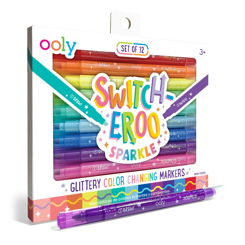 Switch-Eroo Sparkle Glittery Color Changing Markers - Set of 12