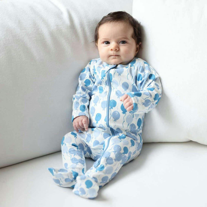 Baby's Print Zipper Footed Onesie