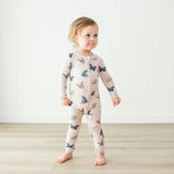 Zippered Romper in Blush Butterfly