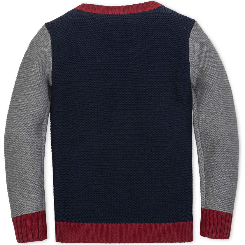 Organic Long Sleeve Crewneck Pullover Sweater, Blue