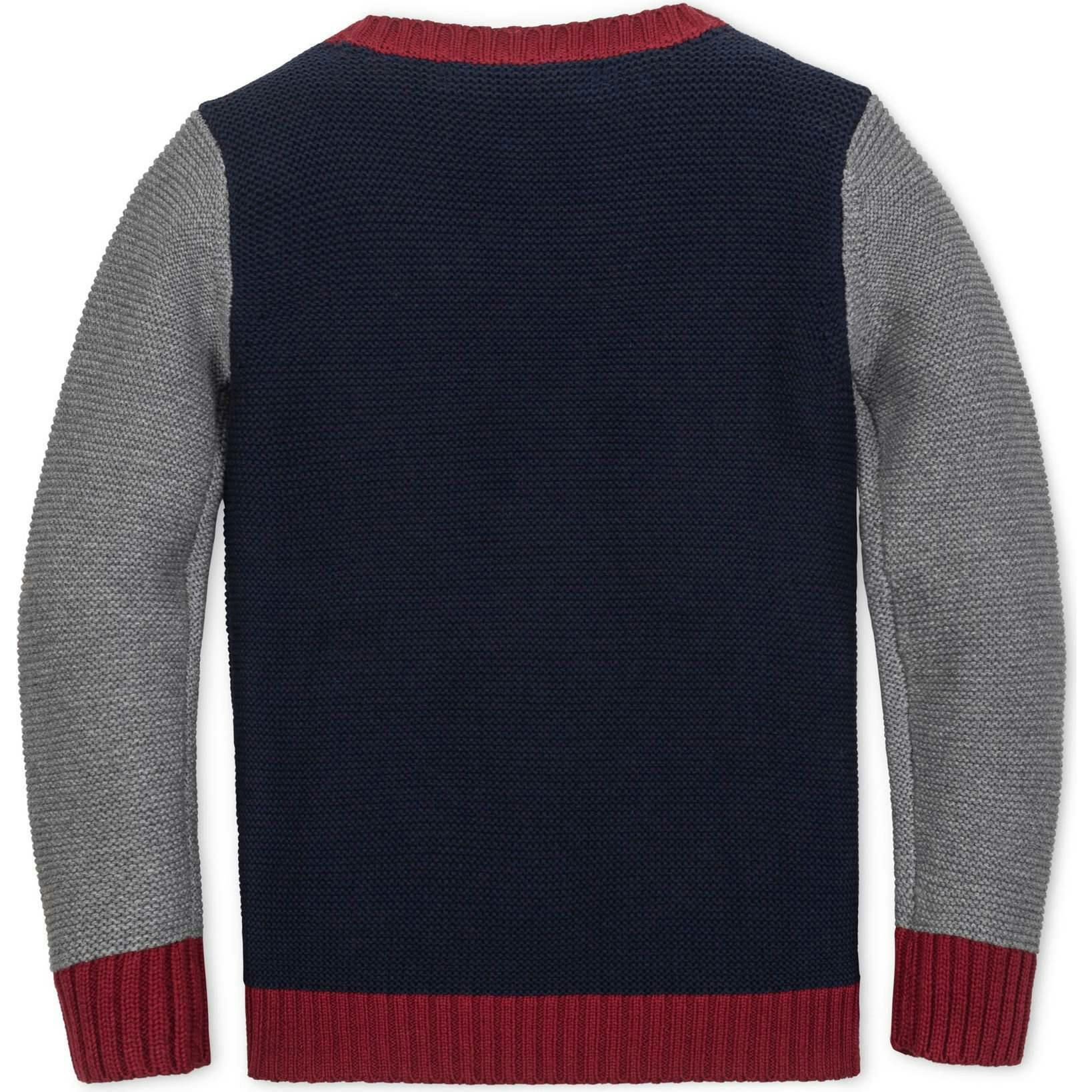 Organic Long Sleeve Crewneck Pullover Sweater, Blue