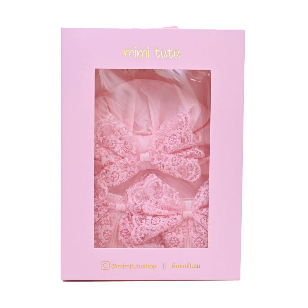 Pink Lace Bow Gift Set