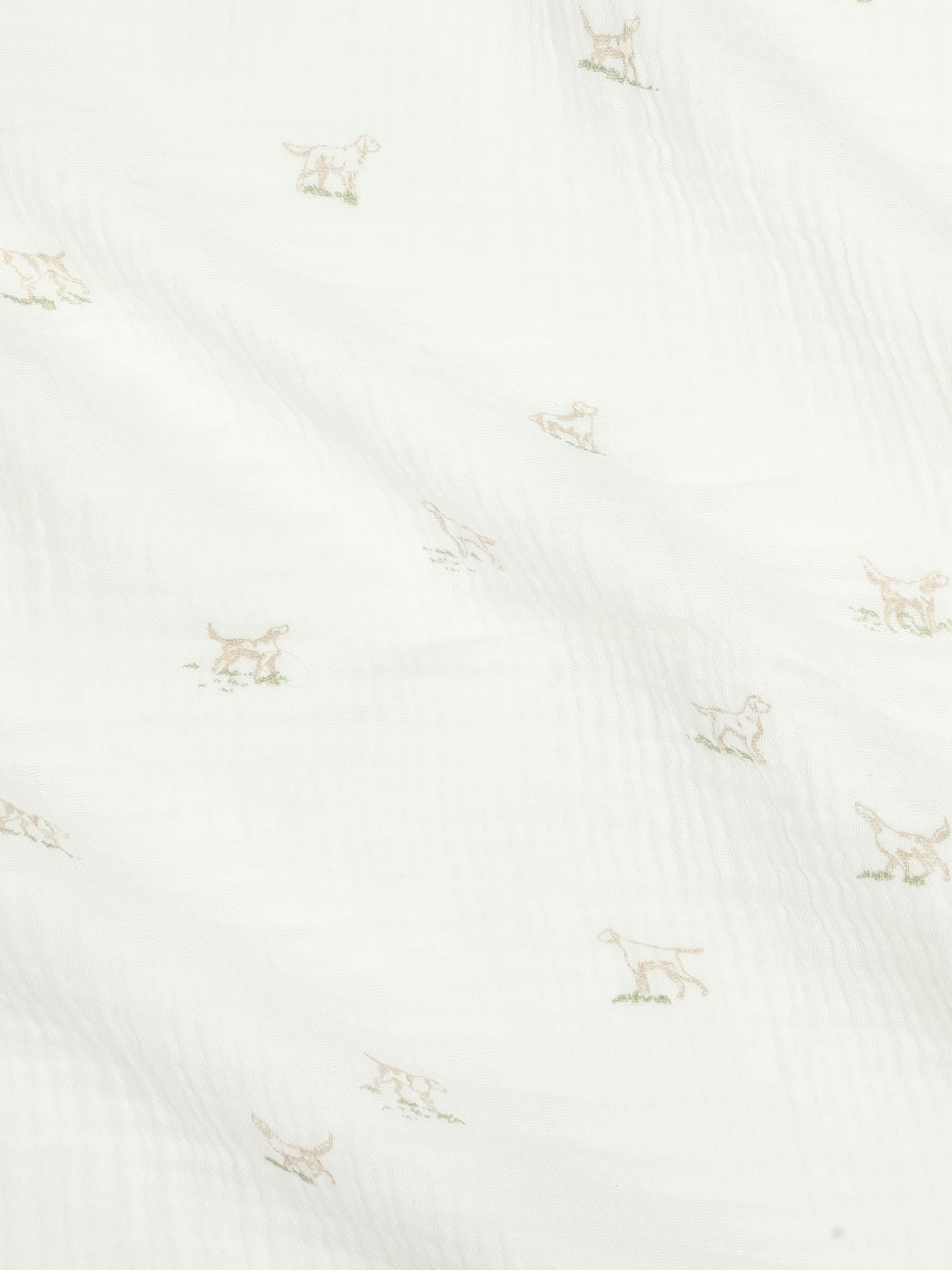 Muslin Swaddle Blanket - Field Dog