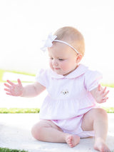 Spotted Girl Puppy Pima Bubble | Lt Pink Mini Stripe