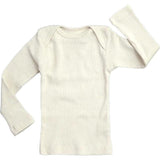 Rib Lap Shoulder Tee Long Sleeve White