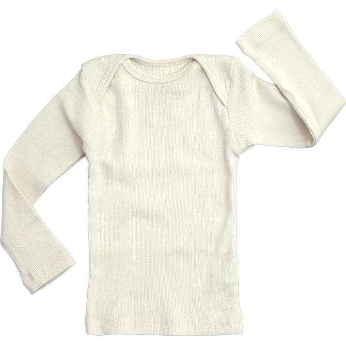 Rib Lap Shoulder Tee Long Sleeve White
