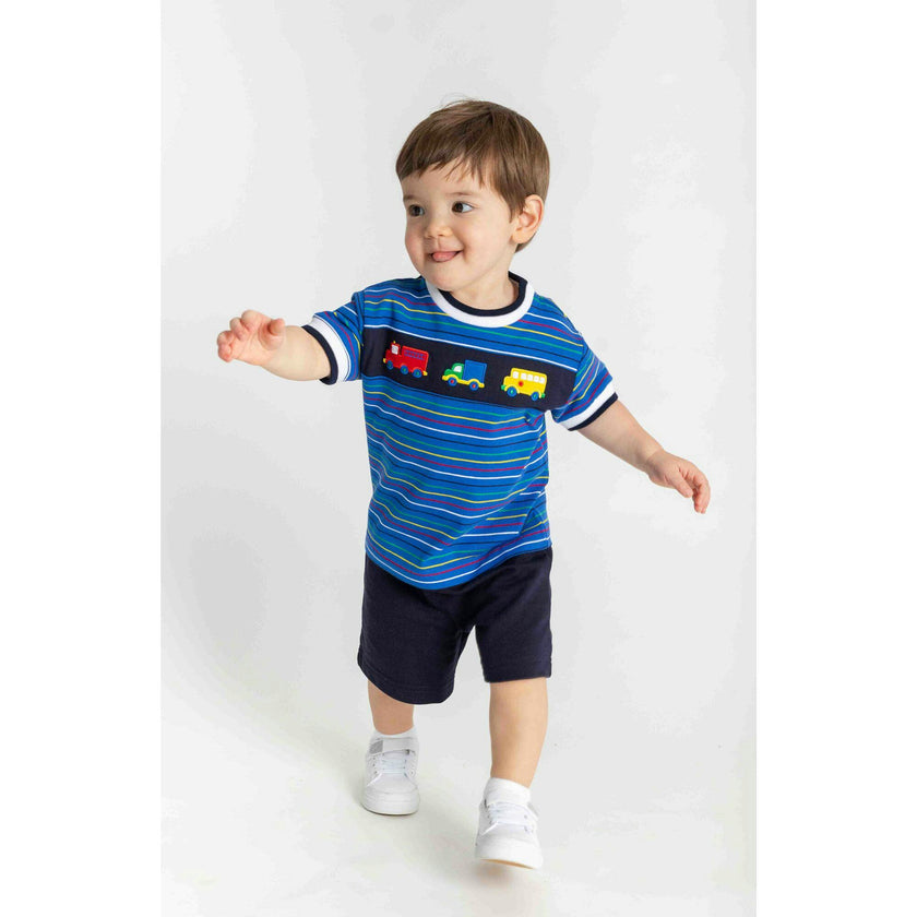 Navy French Terry Pull-On Short